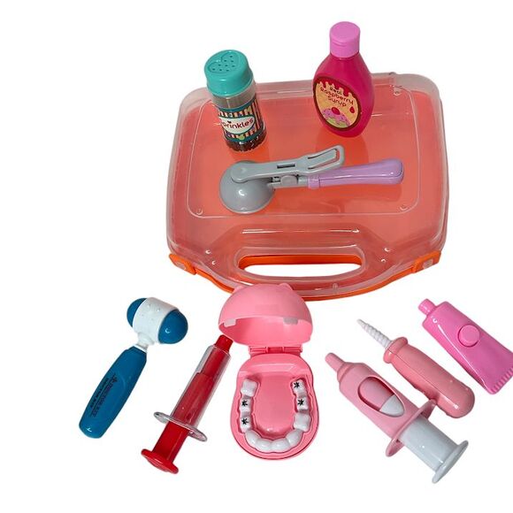 Super Smile Hippo Dentist Play Set Pretend Doctor Dental Toy Hard Plastic Case - Picture 6 of 10